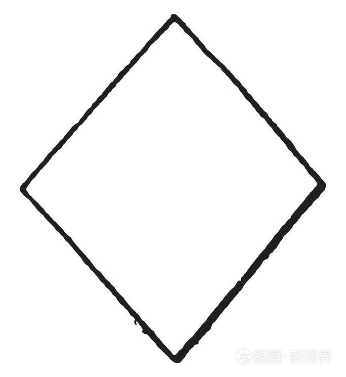 插画 菱形盾牌是一种菱形的复古线条绘制或雕刻插图.eps