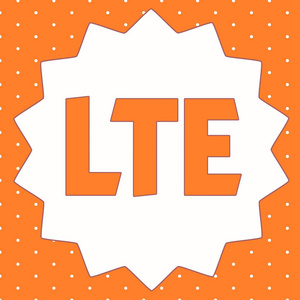 概念性手写显示 Lte。商业照片展示4g 移动通信标准提高无线宽带速度