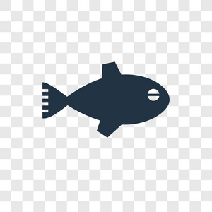 鱼矢量图标分离透明背景鱼透明标志概念