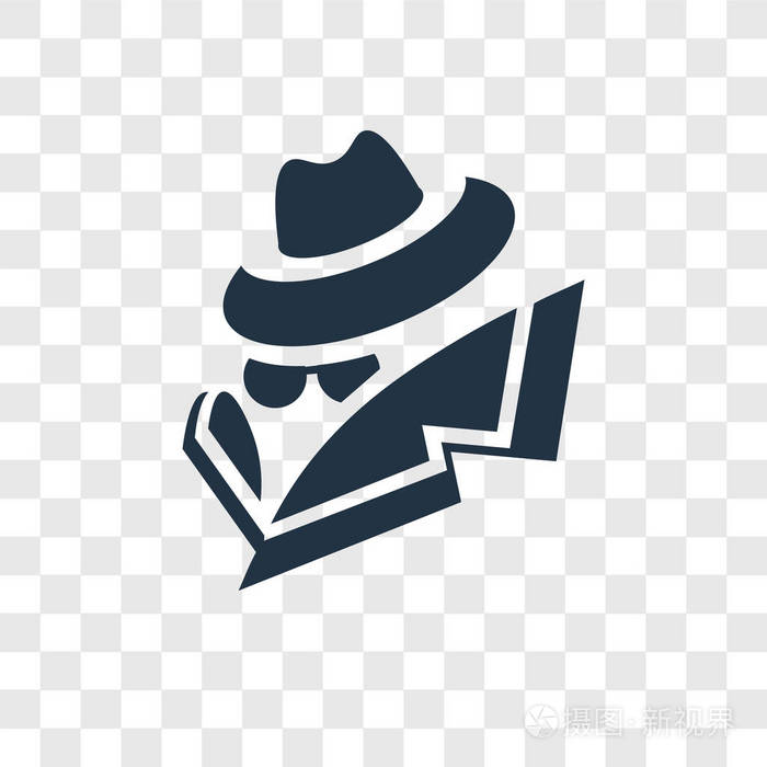 间谍图标隔离在透明背景上.