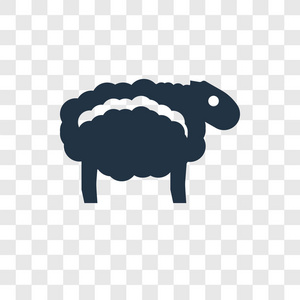 羊图标在时尚的设计风格. 绵羊图标隔离在透明背景上.