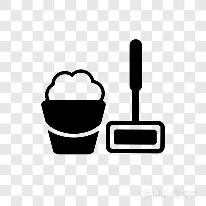 地板拖把矢量图标隔离透明背景地板拖把透明标志概念