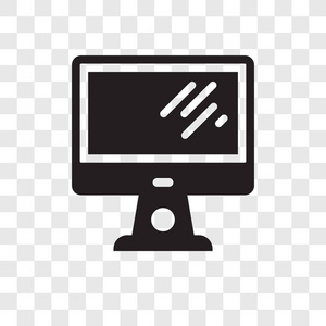 个人计算机图标隔离在透明背景上.