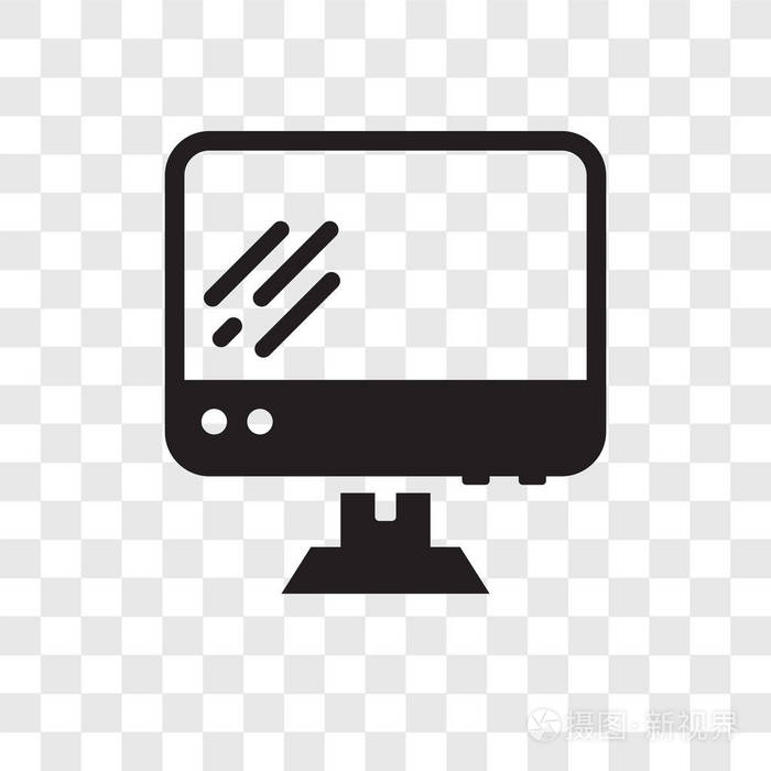 个人计算机图标隔离在透明背景上.