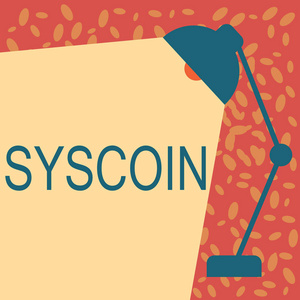 写笔记显示 Syscoin。商业照片展示 Cryptocurrency Blockchain 数字货币交易令牌