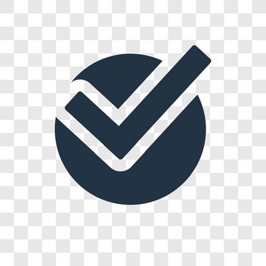 在透明背景上隔离的正确图标.