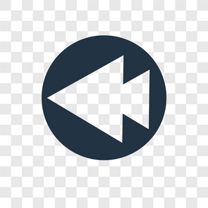 左箭头图标隔离在透明背景上.