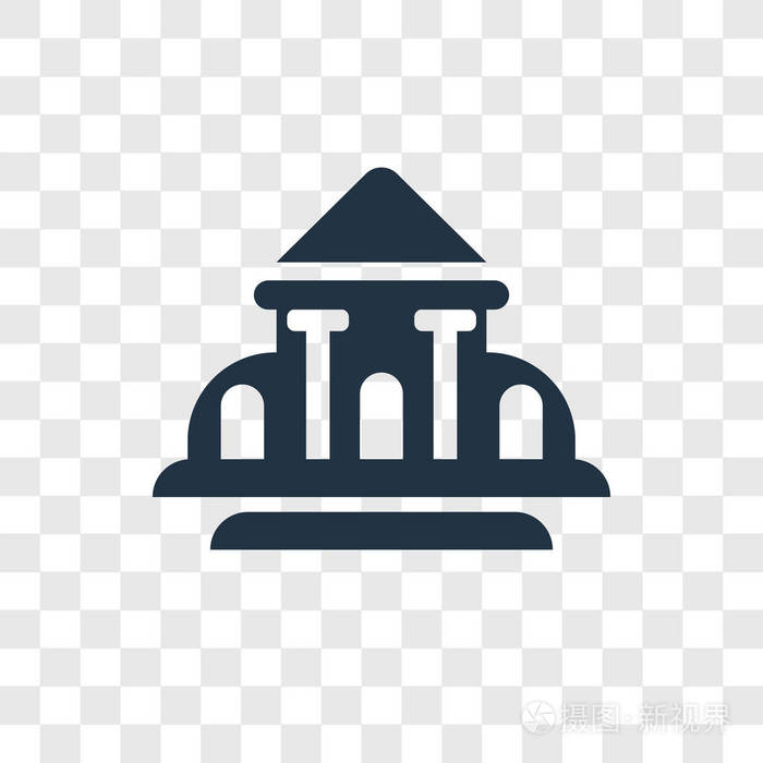 白宫图标隔离在透明背景上.