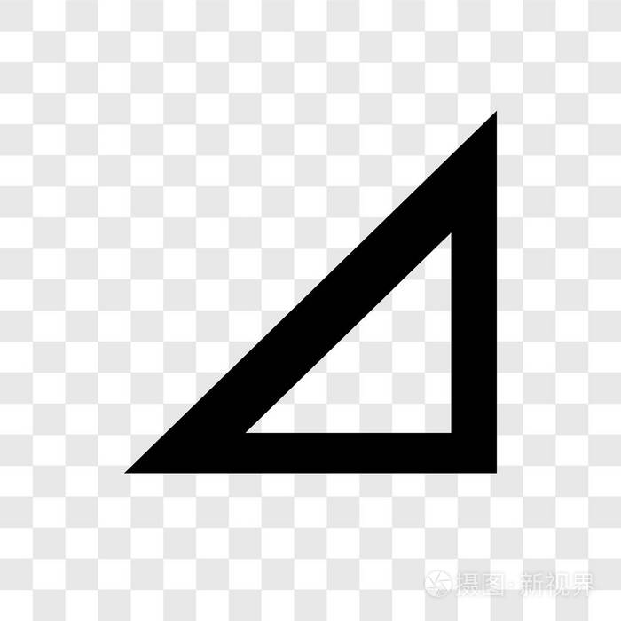 直角三角形矢量图标隔离透明背景直角三角形透明标志概念
