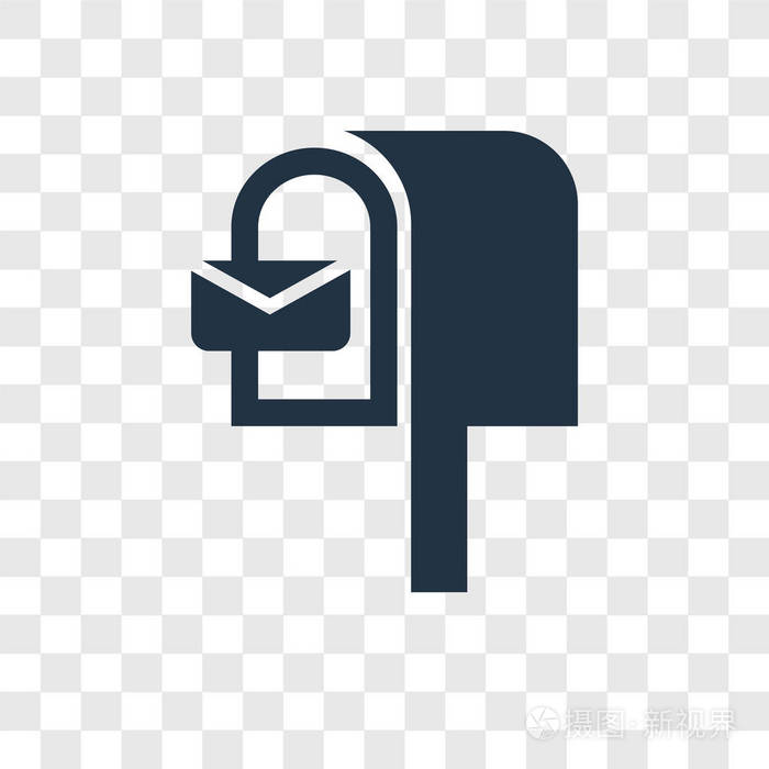 在透明背景上隔离的邮箱图标.
