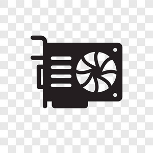时尚设计风格的显卡图标. 视频卡图标隔离在透明背景上.