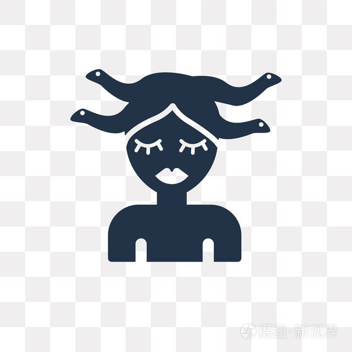 在透明背景上分离的美杜莎矢量图标美杜莎透明概念可以使用网络和移动