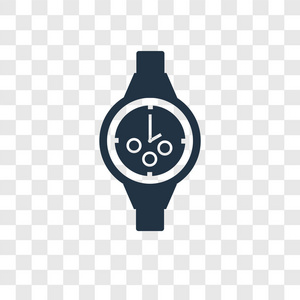 手表图标在时尚的设计风格。 手表图标隔离在透明背景上。 手表矢量图标简单和现代平面符号的网站移动标志应用程序UI。 手表图标矢量