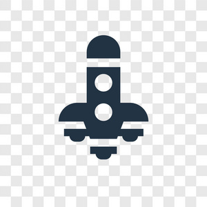 时尚设计风格的宇宙飞船图标。 宇宙飞船图标隔离在透明背景上。 宇宙飞船矢量图标简单和现代平面符号的网站移动标志应用程序UI。 宇