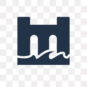 象形图坝在透明背景上隔离的大坝矢量图标透明概念可以使用web和移动