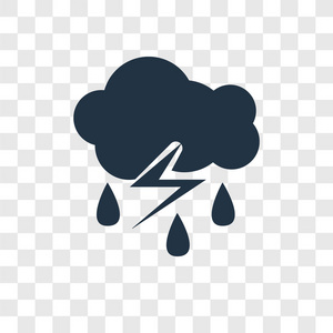 时尚设计风格的风暴图标风暴图标隔离在透明背景上风暴矢量图标简单和