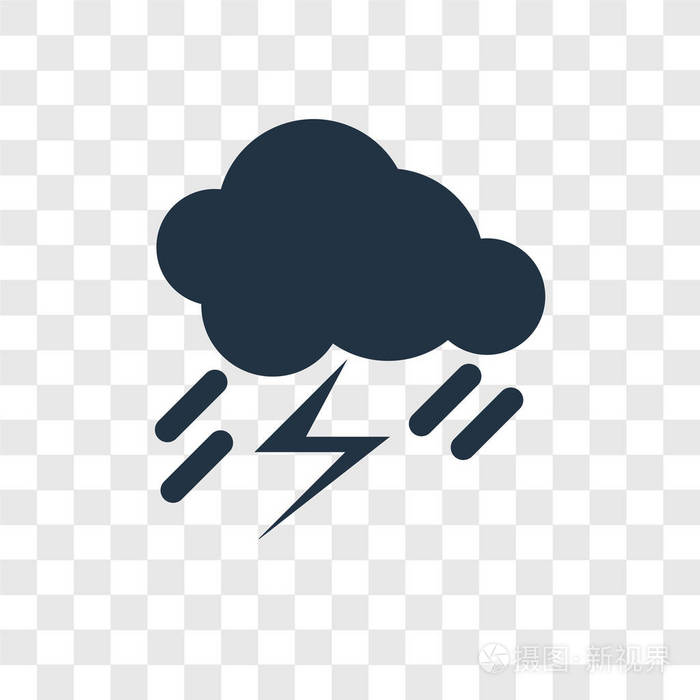 时尚设计风格的风暴图标风暴图标隔离在透明背景上风暴矢量图标简单和