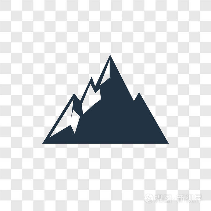 山图标在时尚的设计风格山图标隔离在透明背景上山矢量图标简单和现代