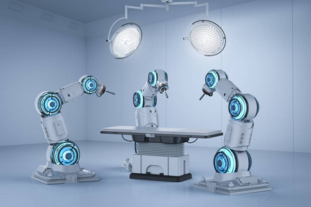 手术室机器人手臂三维渲染手术
