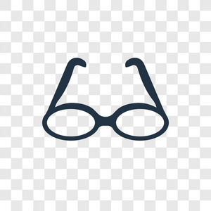 眼镜图标在时尚的设计风格。 眼镜图标隔离在透明背景上。 眼镜矢量图标简单和现代平面符号的网站移动标志应用程序UI。 眼镜图标矢量