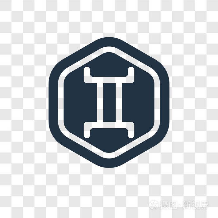 标志概念双子星座在透明背景上, 填充黑色符号脑矢量图标在透明背景