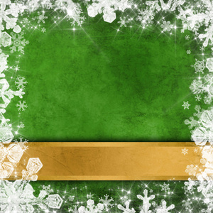绿色圣诞背景白色雪花