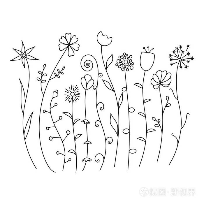 茂密的花简笔画大全图片