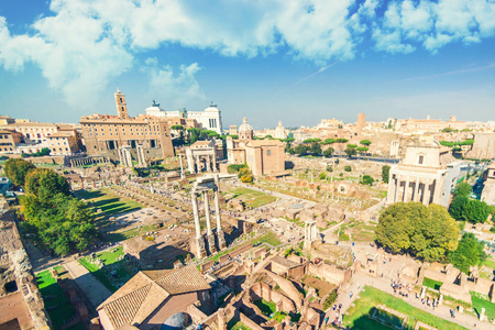 古罗马建筑罗马意大利的俯视图