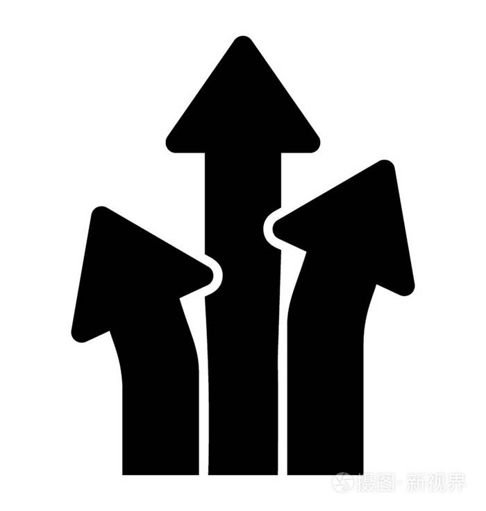 三个方向箭头表示箭头