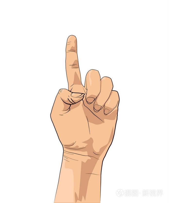 泡沫手指手势数一数手与食指分开