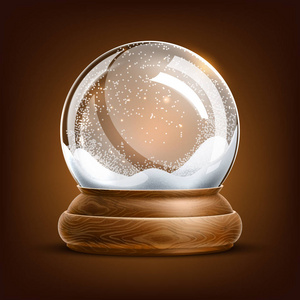 矢量逼真圣诞 snowglobe 3d 冬季玩具