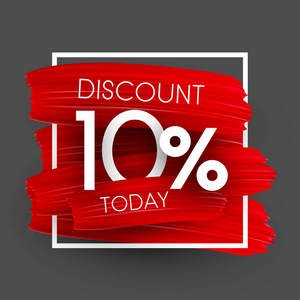 今日销售9折宣传海报,刷红笔.矢量照片