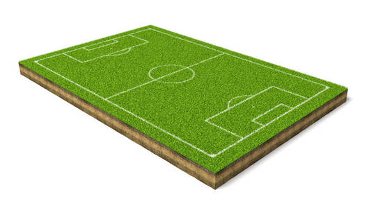 3d 白线足球场草地运动场的绘制