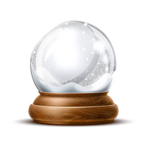 矢量逼真圣诞 snowglobe 3d 冬季玩具