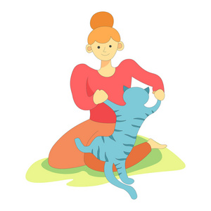 女人和动物图片