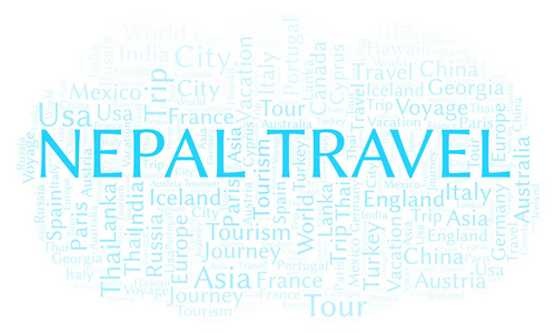 尼泊尔旅游文字云。 WordCloud仅用文本制作。