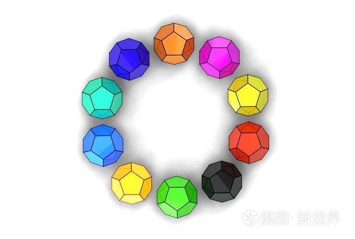白底十二面体三维图照片-正版商用图片13cu7v-摄图新视界