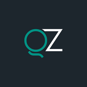 名片模板的QZ和徽标设计。 矢量插图