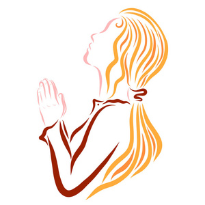 年轻的基督徒祈求上帝,宗教和信仰照片