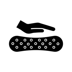 记忆泡沫或凝胶床垫枕头填料. 柔软的弹性身体轮廓乳胶. 剪影符号.