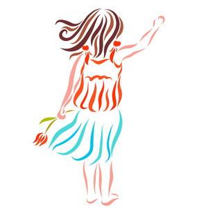 挥手背影告别图片