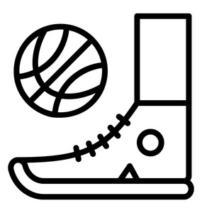 一双运动鞋与篮球篮球打图标设计