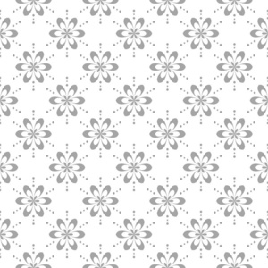 白色背景上的浅灰色花饰。 纺织品和壁纸的无缝图案