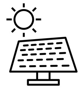 太阳能电池板隔离矢量图标可以很容易地修改或编辑
