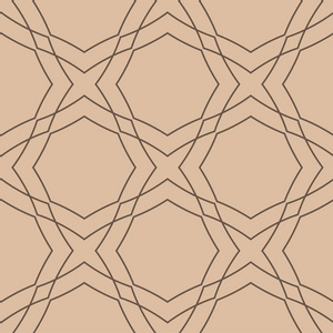 米色和棕色几何装饰。 网织和壁纸的无缝图案