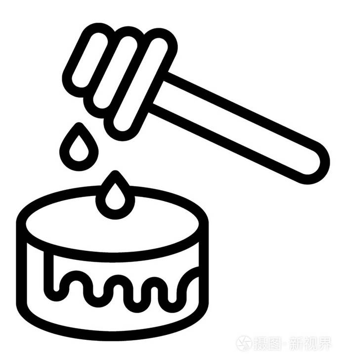 一根木头蜂蜜棒,上面滴着蜂蜜插画-正版商用图片13dckh-摄图新视界