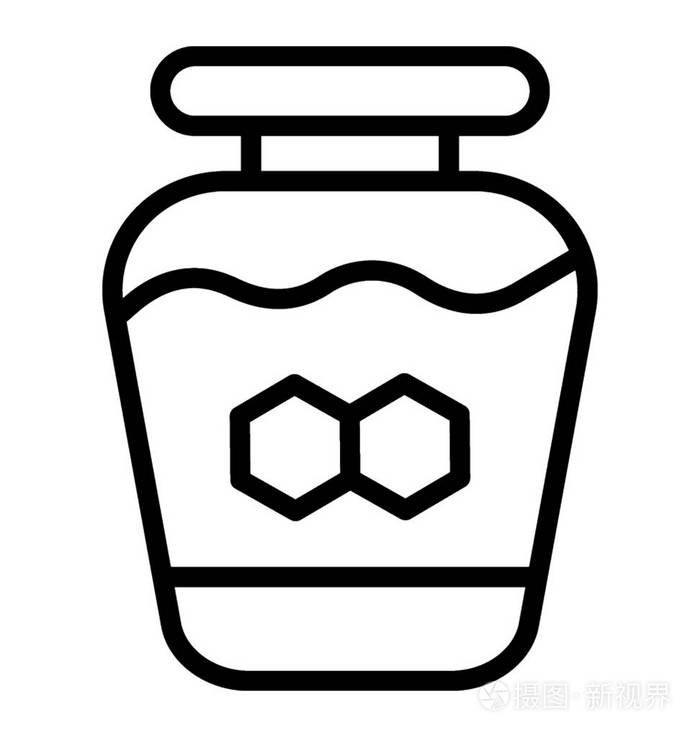 白色背景上的蜂蜜罐插画-正版商用图片13dcy2-摄图新视界
