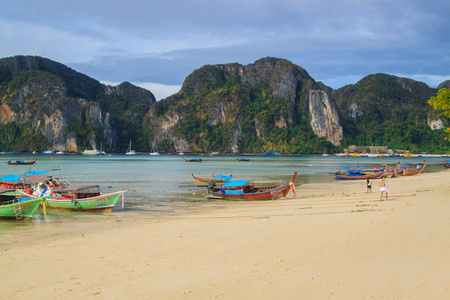 美丽的海景山和海滩