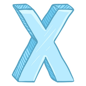 单卡通冰蓝色字母x照片