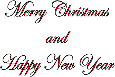 圣诞快乐，新年快乐，白色背景上的文字符号插图